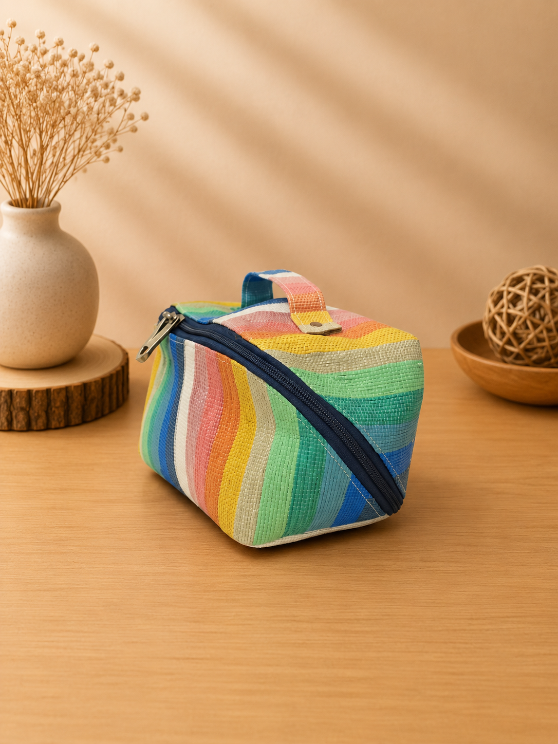 Rajiben- Multicolour Upcycled Plastic Handwoven Multipurpose Bag - Image 2